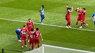 ANFIELD ERUPTS FOR MO SALAH’S WINNER amp JURGEN KLOPP FIST PUMPS  Liverpool 21 Brighton [upl. by Edualcnaej]