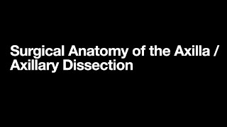 Surgical Anatomy of the Axilla  Axillary Dissection [upl. by Levey385]