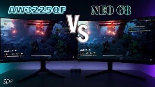 QD OLED Gen 3 vs Mini LED HDR AW3225QF Vs Neo G8 [upl. by Cornie921]