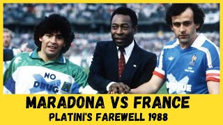 Diego Maradona x França na partida de despedida de Michel Platini 1988 [upl. by Akila440]