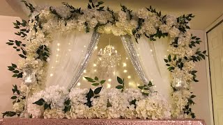 DIY chandelier floral backdrop in multiple color DIY beautiful backdrop [upl. by Ahsirtak754]