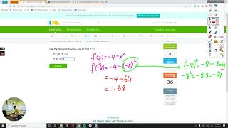 IXL Algebra 1 Q7 Evaluate a function R96 [upl. by Gaillard412]