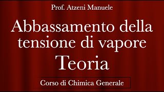 quotAbbassamento della tensione di vaporequot  Chimica generale  ProfAtzeni ISCRIVITI [upl. by Enelloc]