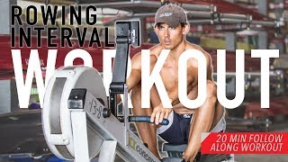 20 Minute Rowing Weight Loss Workout  Rowing Machine HIIT [upl. by Lleinnad903]