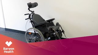 Setup of Manual Tilt in Space Wheelchair incl hand hygiene [upl. by Ominorej]