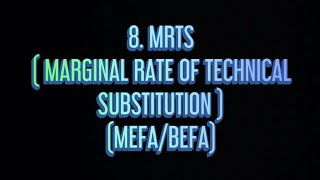 8 MRTS  Marginal Rate Of Technical Substitution MEFA [upl. by Yelwar]