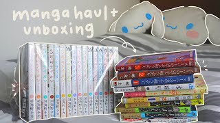 ₊˚⊹ manga haul amp unboxing  so many NEW series [upl. by Naimad]