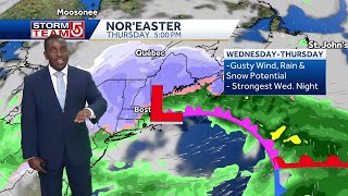 Video Noreaster to bring rain strong winds snow to Mass this week [upl. by Perri]