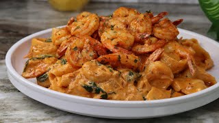 Spicy Creamy Shrimp Pasta Recipe  30 Minute Meal [upl. by Vish]