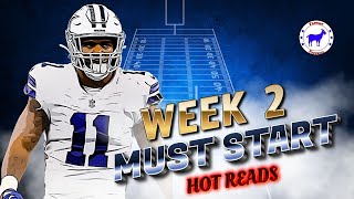 Week 2 Must Start  Hot Reads startemsitem nfl fantasyfootball prizepicks draftkings explore [upl. by Johanna]