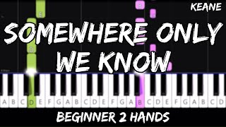 Keane  Somewhere only we know  Easy Beginner Piano Tutorial  For 2 Hands [upl. by Assille]