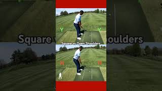 Square vs open shoulders golf golfdownswing alignment alignshorts golfing pga [upl. by Brechtel152]