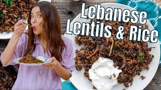 Crazy delicious Mujadara Lentils and Rice with Crispy Onions [upl. by Jarlathus]