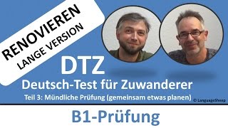 Deutsch lernen B1Prüfung DTZ  mündliche Prüfung  Renovieren gemeinsam etwas planen [upl. by Selby223]