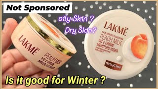 Lakmé peace milk soft crème review  Lakme peach milk moisturiser review honest for dry Oily skin [upl. by Ado]