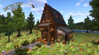 HOW TO BUILD A SURVIVAL WOODEN CABIN IN MINECRAFT [upl. by Konstanze594]