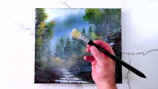 Painting a Serene Forest Waterfall StepbyStep Acrylic Tutorial for Beginners [upl. by Anawit65]