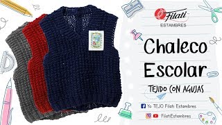 Chaleco Escolar Tejido con Agujas [upl. by Annaoj192]