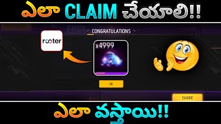 Free Diamonds in Telugu in Free Fire  Rooter App  Free Fire  How To Get Diamonds From Rooter App [upl. by Carson]