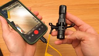 Shotgun mic into iPhone  Deity C21 35mm TRS to USBC [upl. by Artenal]