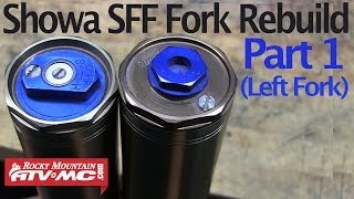 Showa SFF Fork Rebuild amp Seal Replacement Part 1 Left Fork [upl. by Odradlig652]