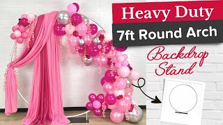 Assembling a Backdrop Arch Heavy Duty 7ft Round Arch Backdrop Stand [upl. by Harad922]