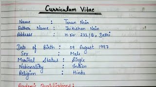 Curriculum vitae  CV  How to Write an Cv  Biodata format  Biodata writing [upl. by Wallace385]