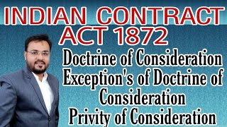 Doctrine of Consideration Exception of Doctrine of ConsiderationPrivity of Consideration lecture6 [upl. by Annah]