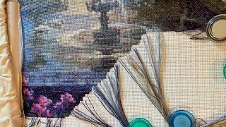 Cross Stitch Stitch With Me 83 with talking [upl. by Moskow712]