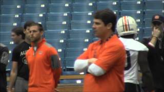 Will Muschamp observes an Auburn Outback Bowl practice [upl. by Anyek]