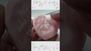 【Cherry Blossom and Hearts】Easy Soap Carving  How to carve a pretty flower  Satisfying shorts [upl. by Nam58]