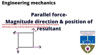 Parallel forces Problems on Resultant amp Resolution of forcesEngineering MechanicsKTU syllabus [upl. by Ssilem]