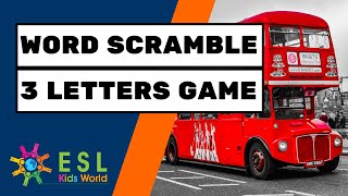 Word Scramble Game  3 Letter Word Quiz  Learn How to Spell [upl. by Aikar]