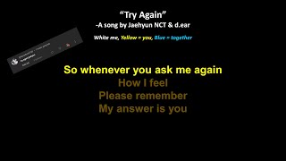 Jaehyun NCT 재현 dear 디어  Try Again Karaoke Duet Version  you sing Jaehyuns part  Cover [upl. by Iah]