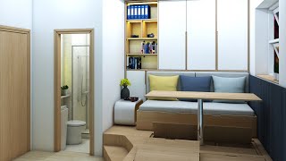 TINY APARTMENT 135sqm  145sqft MICRO APARTMENT TOUR   SPACE SAVING IDEAS  NEVER TOO SMALL [upl. by Riordan445]