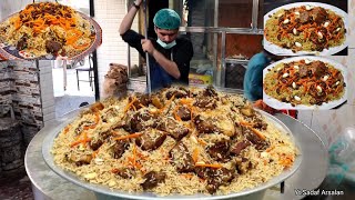 KABULI PULAO RECIPE AFGHANI PULAO RECIPE  BEEF PULAO  GIANT SIZE 50 KG PULAO COOKING [upl. by Initirb]