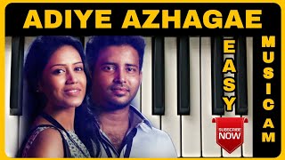 Adiye Azhagae song in keyboard  Tamil songs easy keyboard notes  Oru naal koothu [upl. by Edda721]