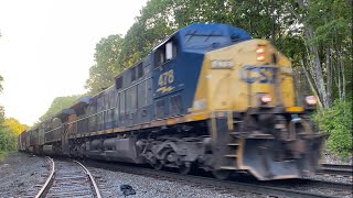 CSX M426 swiftly follows P448 with ballast cars and 478 leading [upl. by Punke]