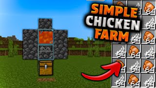 Simple 121 Chicken Farm in Minecraft Bedrock MCPEXboxPSSwitchPC [upl. by Aeduj]