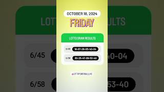 645 658 Live Draw Lotto Result  October 18 2024 Friday 9 PM lottoresulttoday [upl. by Pauiie]