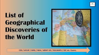 List of Geographical Discoveries of the World  Geographical Discoveries  Exams Preparation [upl. by Enimassej37]