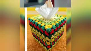 Crochet Tissue Box Cover  Crochet tissue box cover Ideas creativechannel4630 [upl. by Ajiat]