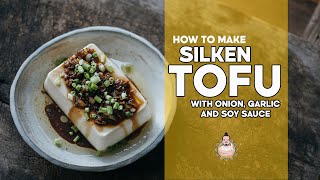 Silken Tofu with Soy Sauce Onion amp Garlic  Asian Side Dishes  Easy Asian Cooking [upl. by Leacock]