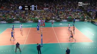 Volleyball Ivan Zaytsev of Italy kills USA with 4 aces in a row quattrolavatrici [upl. by Lavud]