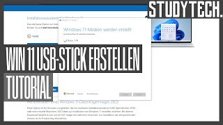 Erstellen eines Installationsmediums für Windows  Windows 11 USBStick 2KDeutsch studytech [upl. by Mcwherter]