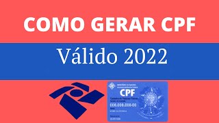 Como Gerar CPF Válido 2022 [upl. by Calisa]