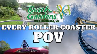 Every Roller Coaster at Busch Gardens Williamsburg POV 5K 2023 [upl. by Esina]