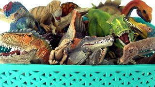 Box of Dinosaurs Schleich Collection  Tyrannosaurus Spinosaurus in the dinosaur toy box [upl. by Whitebook]