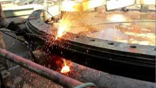 Thermal Lance In Action  Scrapping a 2 million dollar FPSO turret bearing [upl. by Bettina]