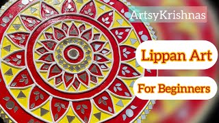 Easy Lippan Art For Beginners  Full Tutorial  Mirror Art Work [upl. by Naggem]